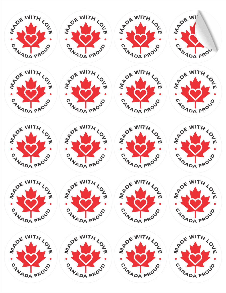 Canada Proud, Made With Love Circular Labels - Image 2