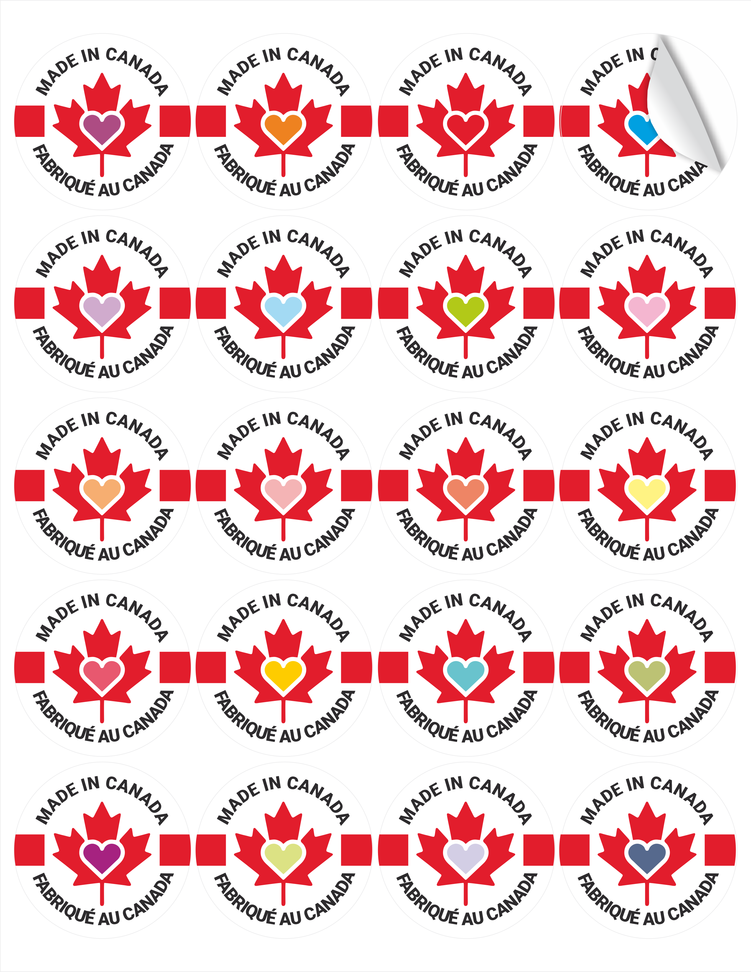What Colour is Your Heart? Made In Canada, Circular Labels - Image 2
